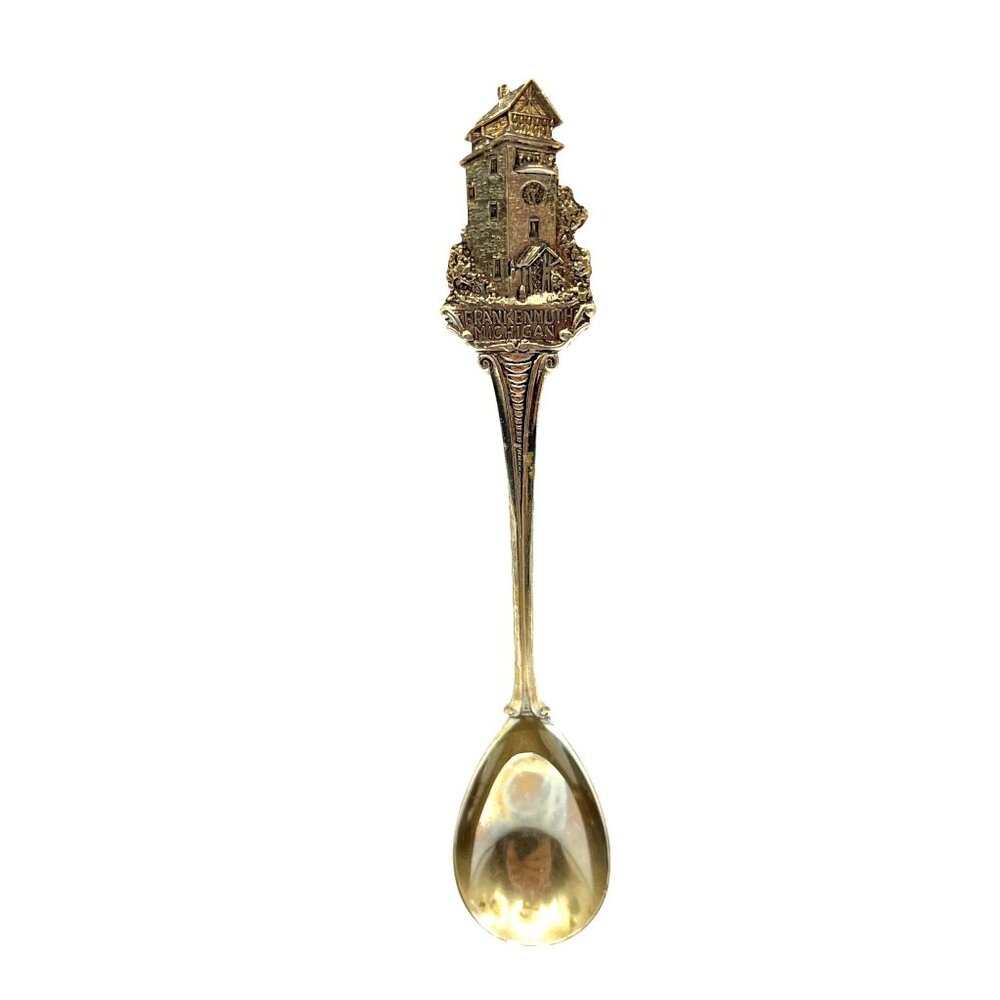 Vintage Silver Souvenir Spoon Frankenmuth Michigan Engraved Handle Design B111